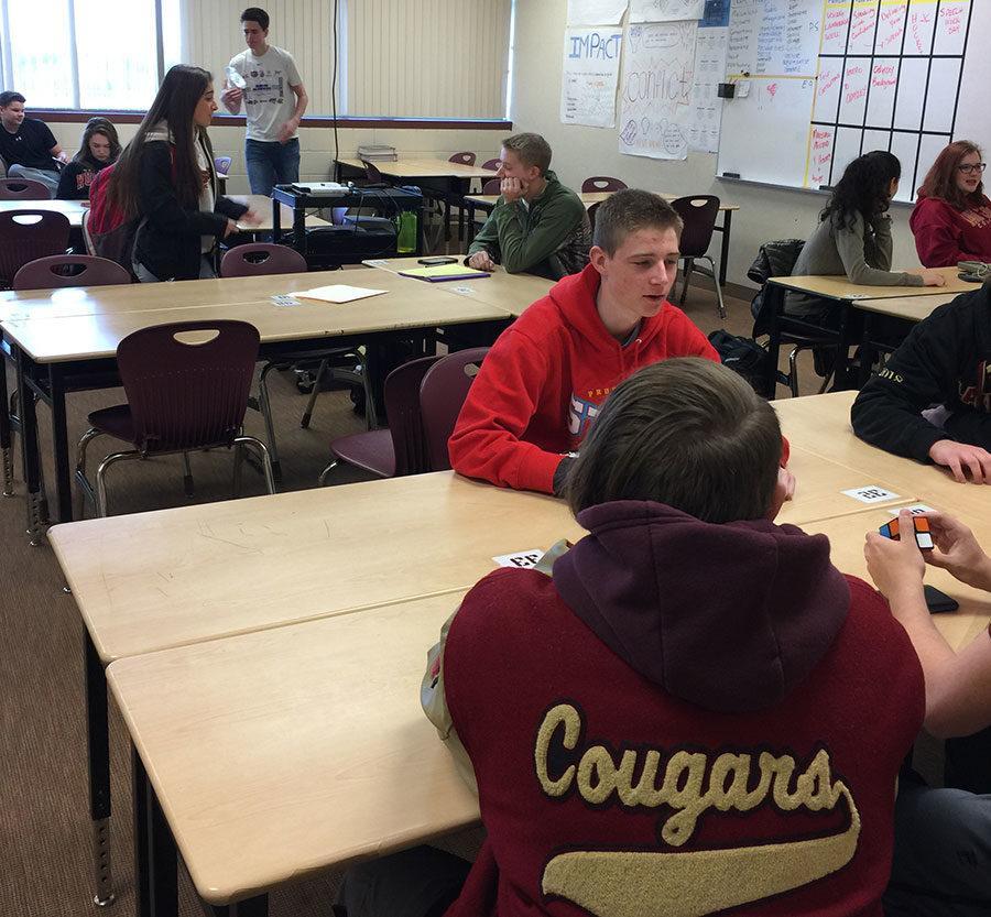 jr+Brandon+Wentworth+sits+with+classmates+in+a+nearly+empty+classroom+during+first+period+on+Thursday%2C+March+9th