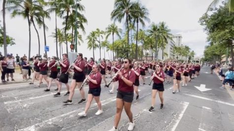 LSHS band marching down the street in Hawaii. Photo provided by Rose Krogstad.
Ph