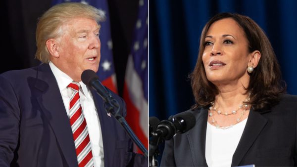 Left: Donald Trump (Photographed by Michael Vadon), Right: Kamala Harris (Photographed by Lawrence Jackson)